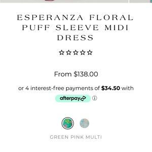 ASTR Esperanza Floral Puff Midi Dress (Worn Once) - Size Large